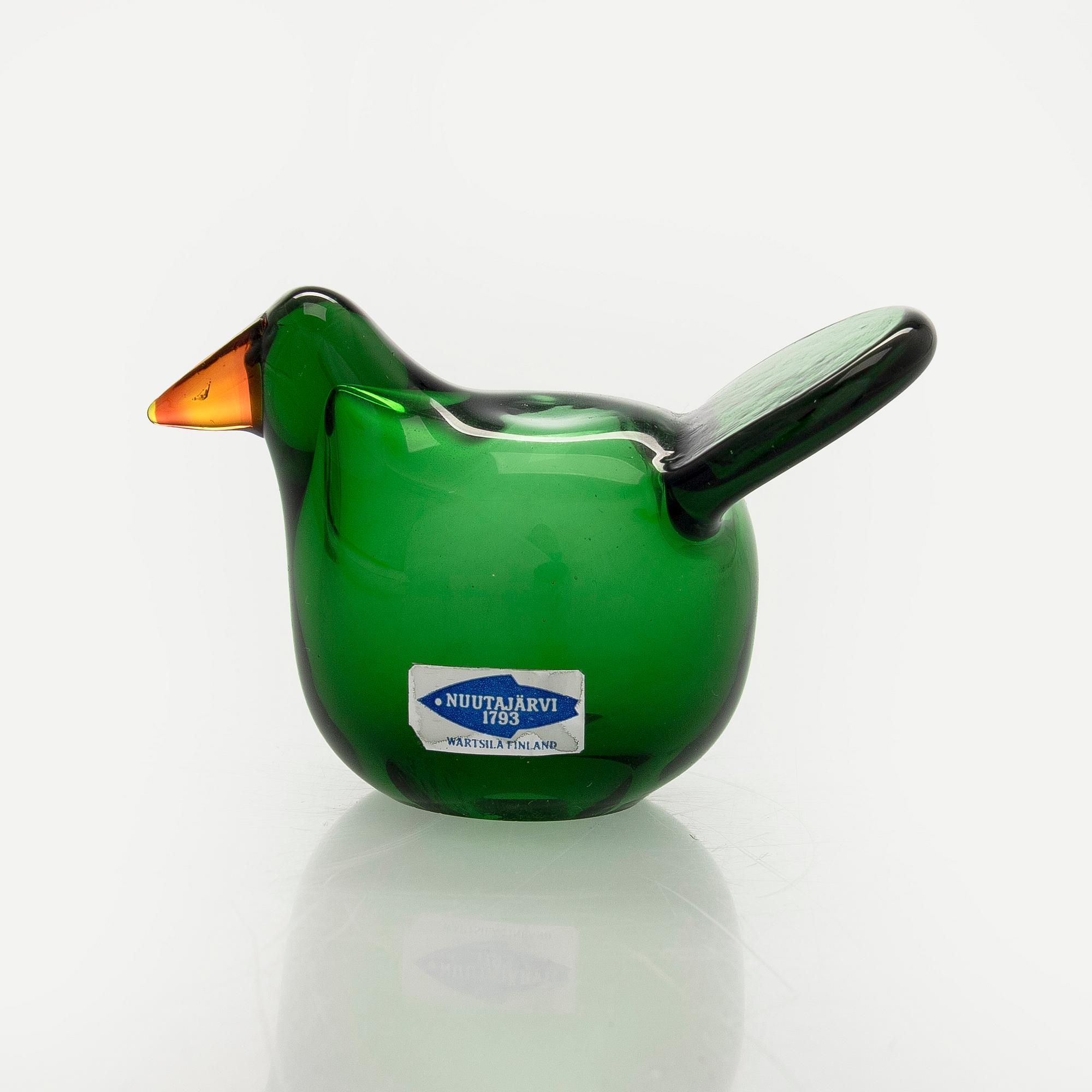 Oiva Toikka, A glass bird, "Flycatcher" signed Oiva Toikka Nuutajärvi Notsjö.