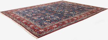 A semi-antique Qum carpet of Safavid design, Central Persia (Iran), c. 416 x 315 cm.