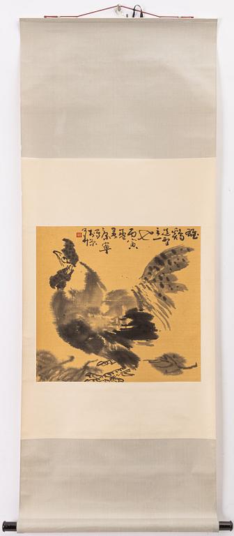 Kang Ning, ett par målningar, "Tupp".