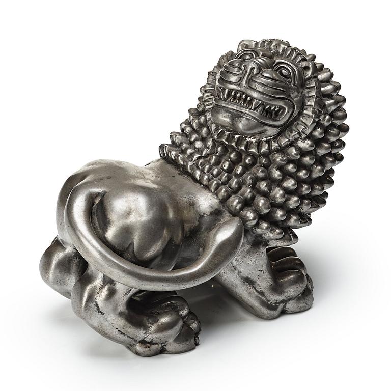 Anna Petrus, a pewter sculpture of a lion, Svenskt Tenn, Stockholm.