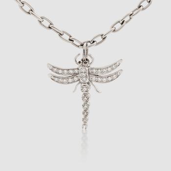 ARMBAND, Tiffany & Co, med hängande berlock i form av en trollslända med briljantslipade diamanter.