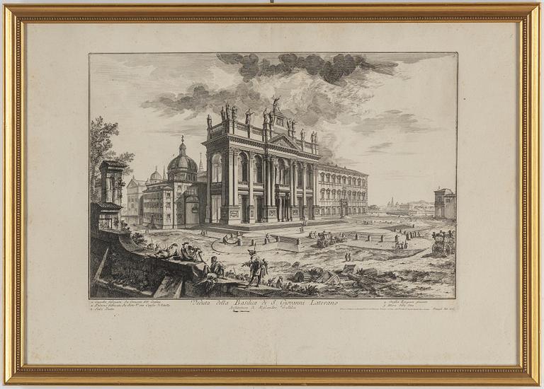 GIOVANNI BATTISTA PIRANESI, after, etchings, 2. 19th Century.