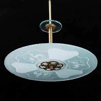 An art deco ceiling light. First half of the 20th Century.