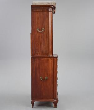 Skrivskåp, tillskrivet Nils Dahlin (mästare i Stockholm 1761-87), Rokoko.