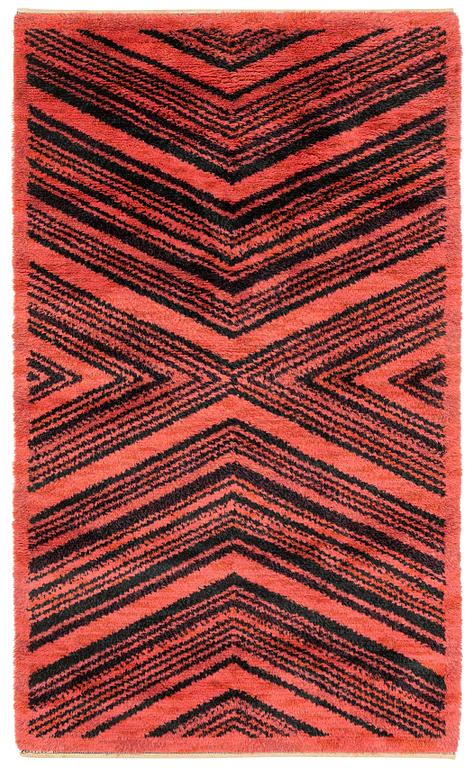 Barbro Nilsson, a carpet, "Tigerfällen", knotted pile, 260 x 154 cm, signed AB MMF BN.