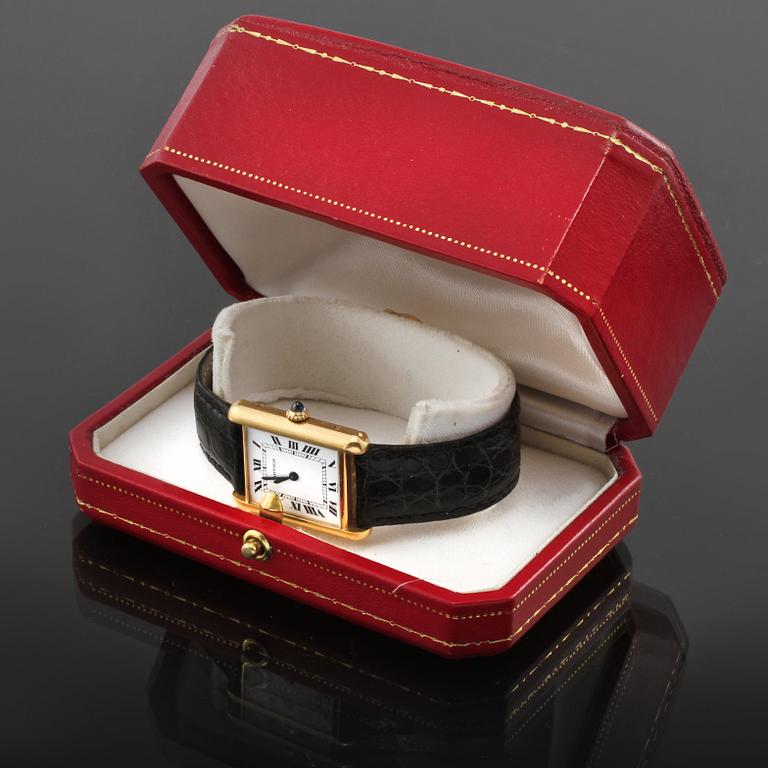 ARMBANDSUR, dam, 18 k guld, "Tank", Cartier, enligt certifikat 1982.