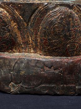 A large seated bronze figure of Budai, Ming Dynasty, dated to the fifth year of Jiajing (1526).