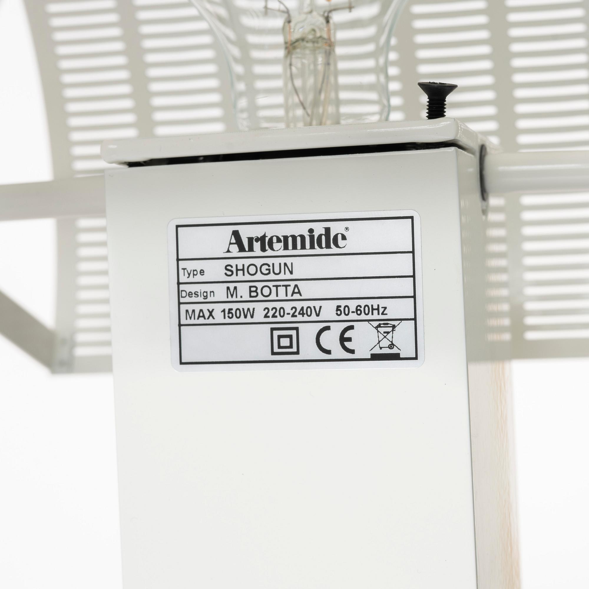 Mario Botta, a table lamp, "Shogun", Artemide, Italy, contemporary.