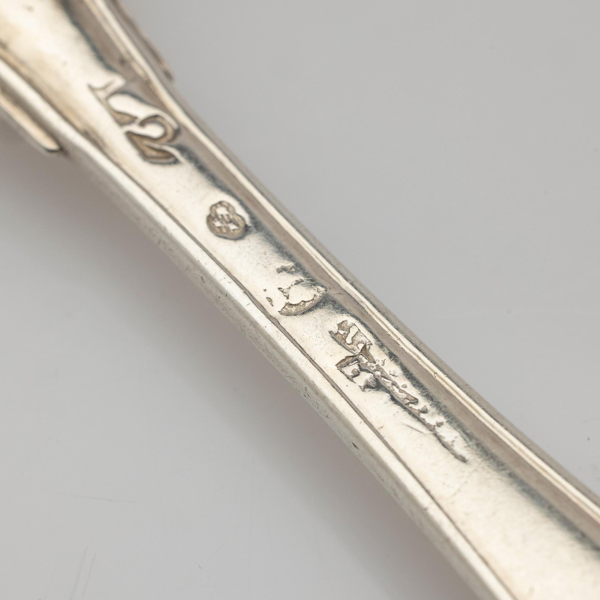 Pastry forks, 6 pcs, silver, Stockholm, 1793-1861.