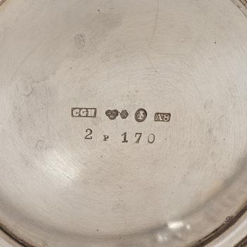 A Swedish silver beaker and a jug, including CG Hallberg, Stockholm 1927.