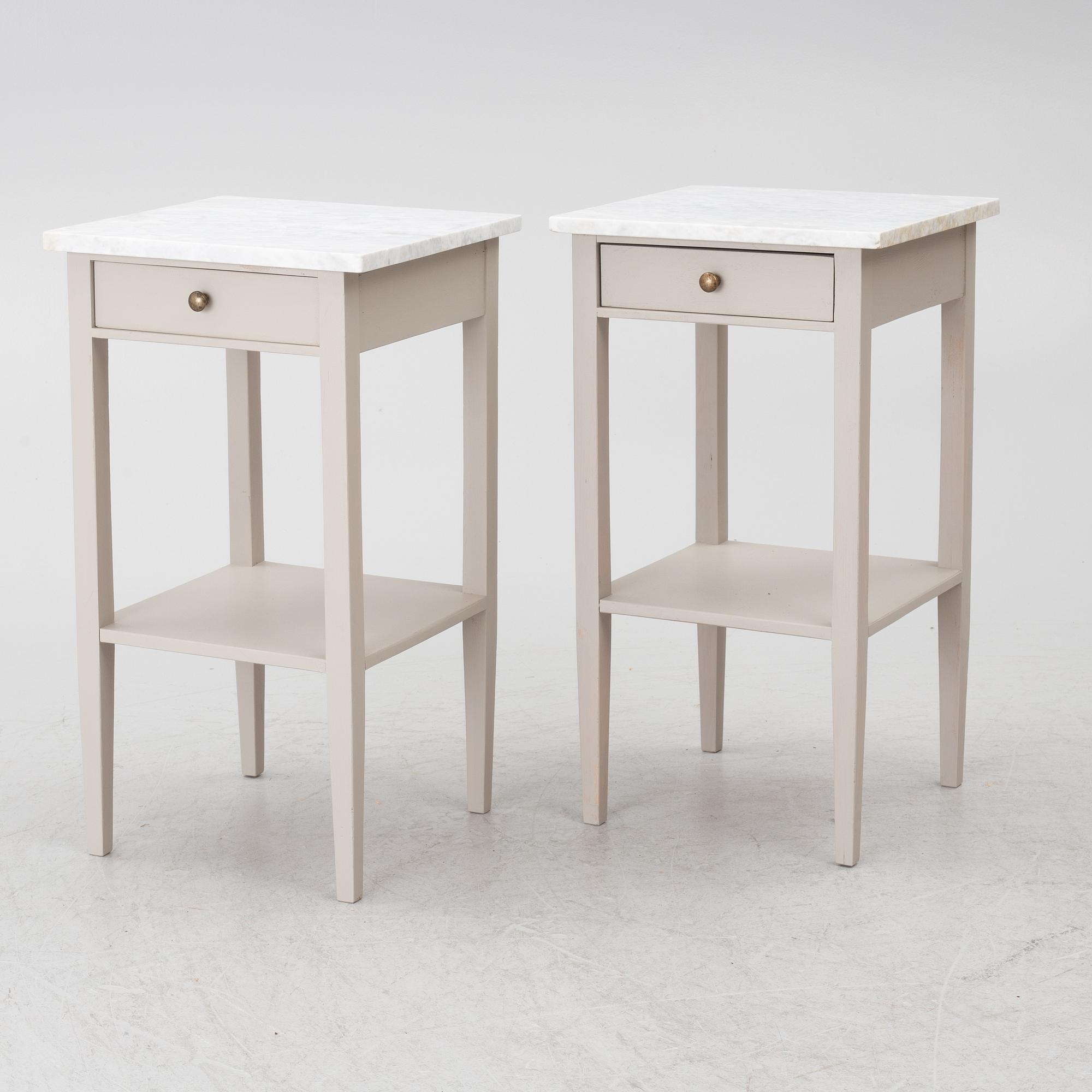 A pair of contemporary bedside tables.