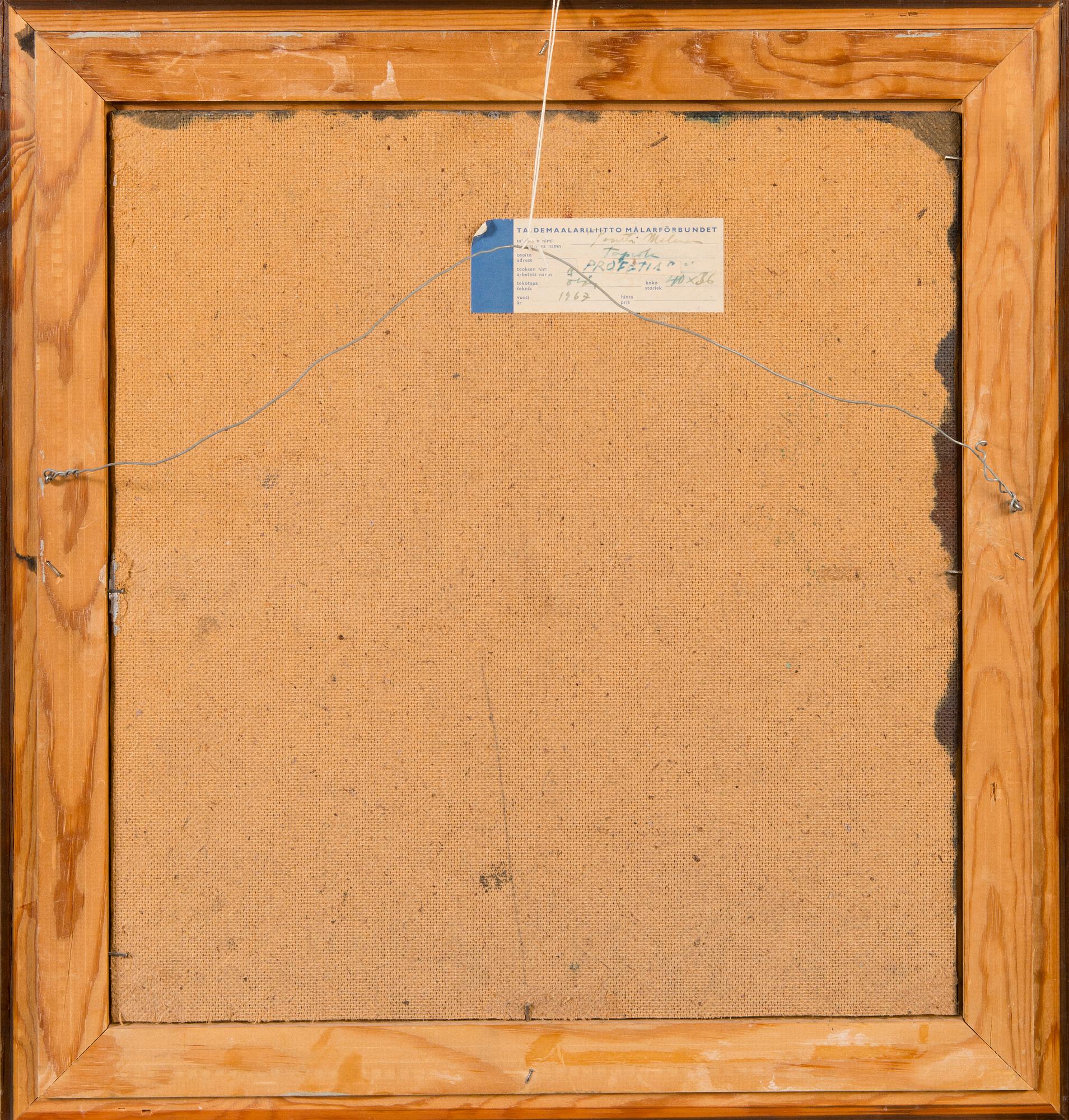 PENTTI MELANEN, oil on board, signed and dated -68.