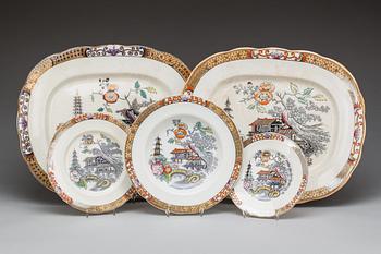 MATSERVIS, flintgods, 59 delar, "Japan", Rörstrand. 1900-talets början.