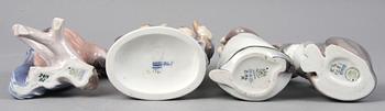 FIGURINER, 4 st, porslin, Bing & Gröndahl samt Konglig dansk.