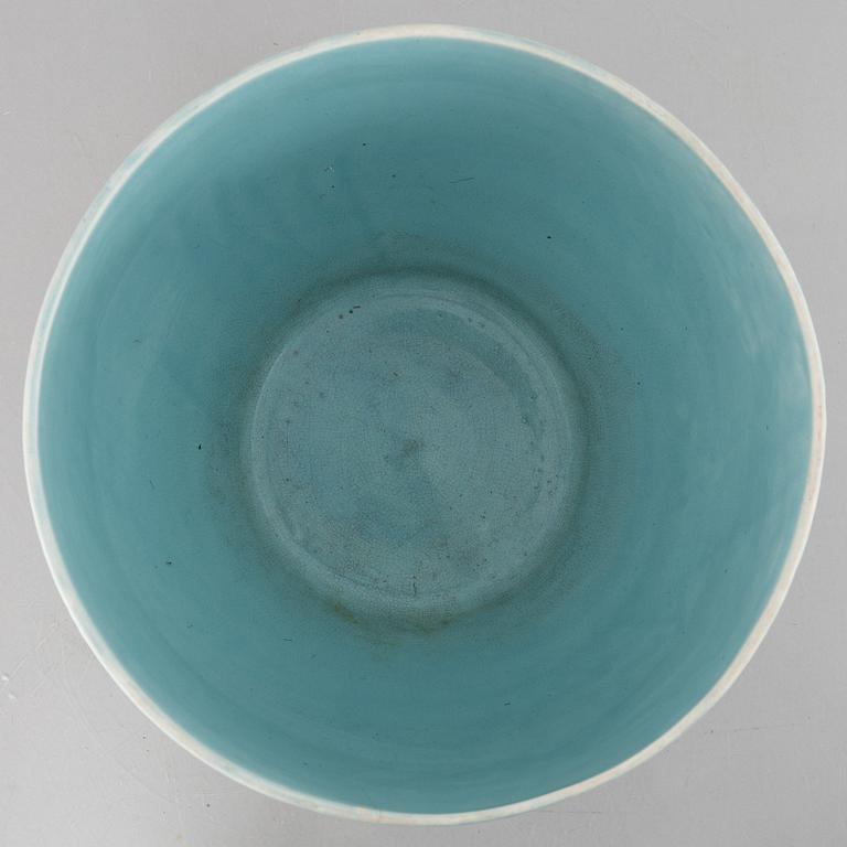 Josef Ekberg, a large "Sgrafitto" earthenware flower pot, Gustavsberg 1915.