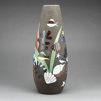 GOLVVAS, stengods, "Havsflora", Anna-Lisa Thomson, Upsala Ekeby.