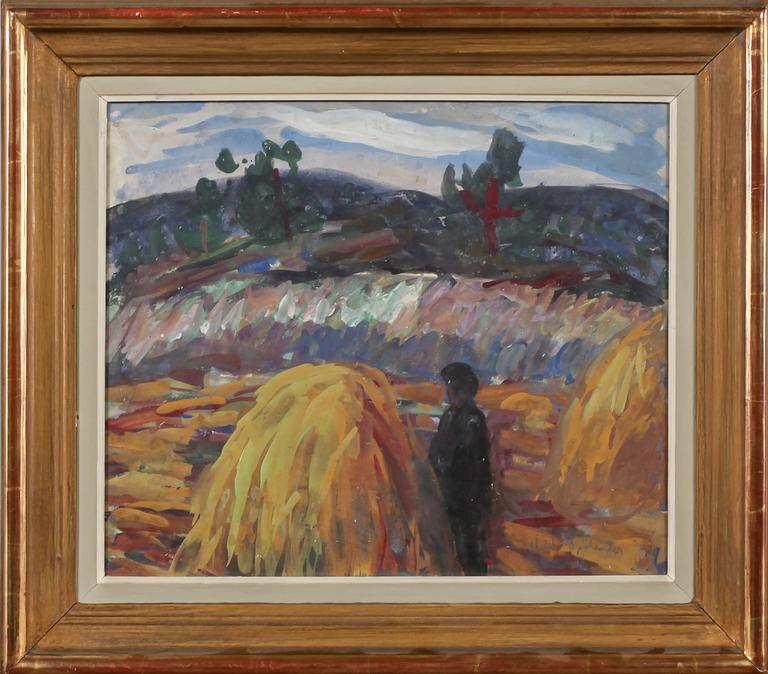 WALDEMAR SJÖLANDER, blandteknik, signerad.