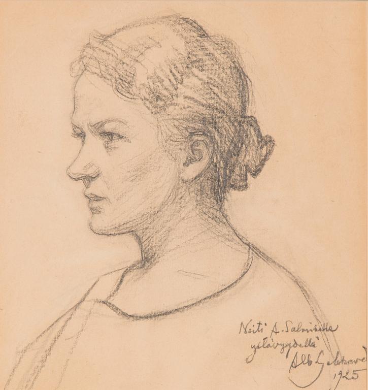 ALBERT GEBHARD, a pencil drawing, signed and dated 1925, with dedication.