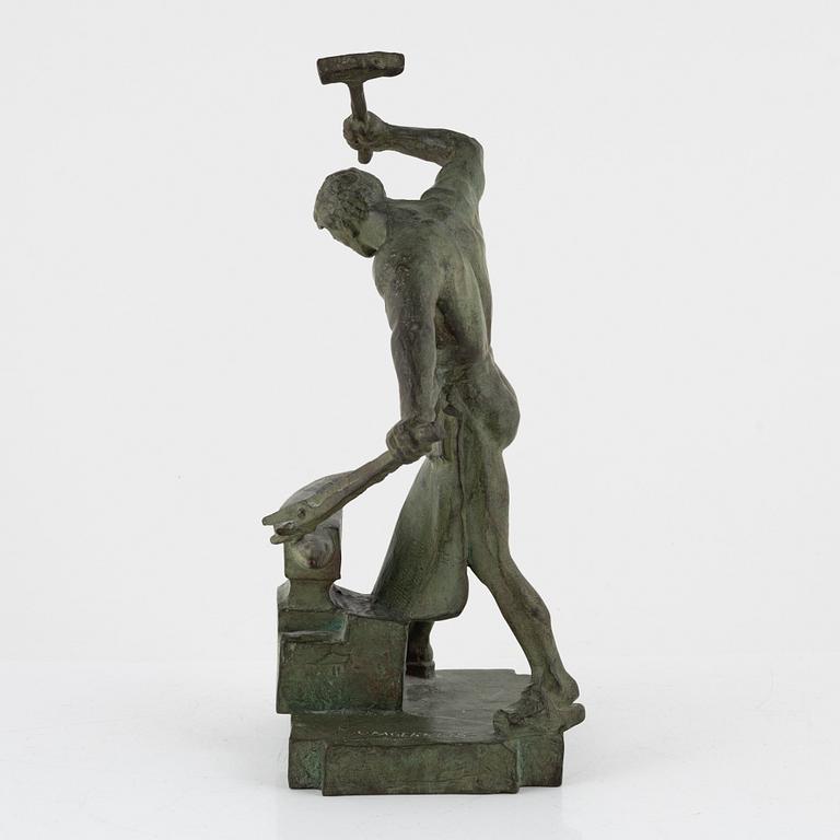 Carl Fagerberg, Skulptur. Signerad. Brons, höjd 36 cm.