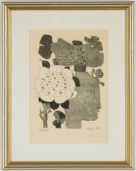 Stig Lindberg, litograph, signed, numbered 253/280 and dated -76.