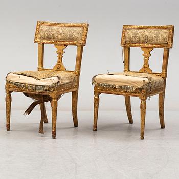 A pair of late Gustavian chairs, early 19th century.