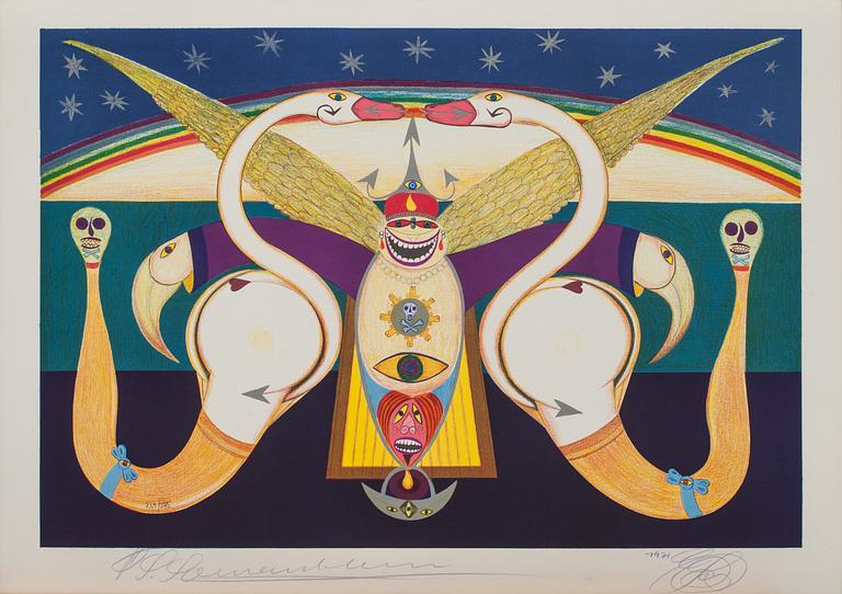 FRIEDRICH SCHRÖDER-SONNENSTERN, färglitografier, 5 st, signerade och numrerade 269/275, daterade 1971.
