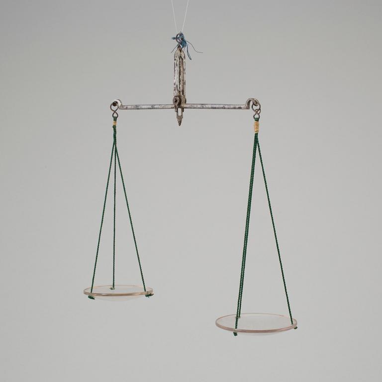 TWO PAIRS OF SCALES, weights, 19th/20th century.