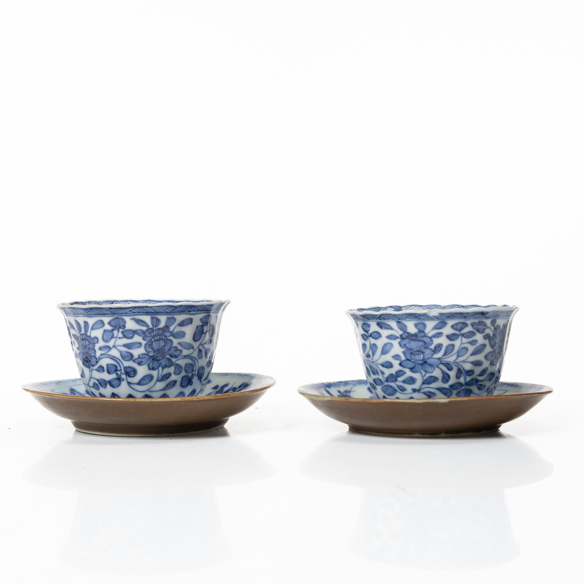Five cups and four dishes, Qing dynasty, Kangxi (1662-1722).