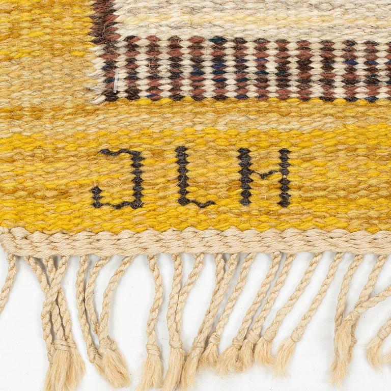 Märta Montelius, a carpet, flat weave, ca 281 x 130 cm, signed JLH MM.