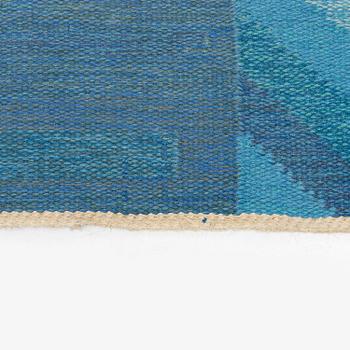 Alice Lund, a carpet, flat weave, c 307 x 250 cm, Alice Lund textiles, signed AL.