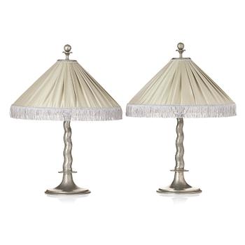 365. Harald Notini, a pair of table lamps model 6891, Arvid Böhlmarks Lampfabrik, Stockholm, 1920s.