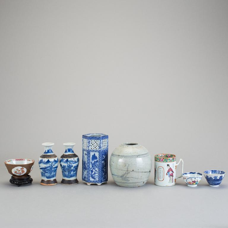 PARTI PORSLIN, 8 delar, porslin, Kina, 17-/18-/1900-tal.