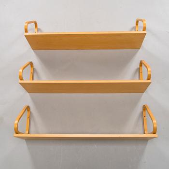 Alvar Aalto, hyllor, 3 st, modell 112B, Artek, 1900-talets slut.