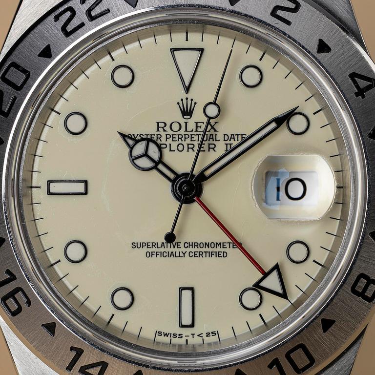 Rolex, Explorer II, "Cream Non-Rail Dial", "Jubilee Bracelet", ca 1993.