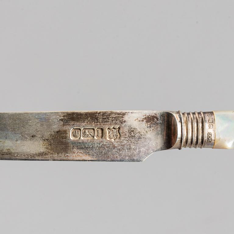 BESTICK, 24 delar, silver och pärlemor, Sheffield 1903.