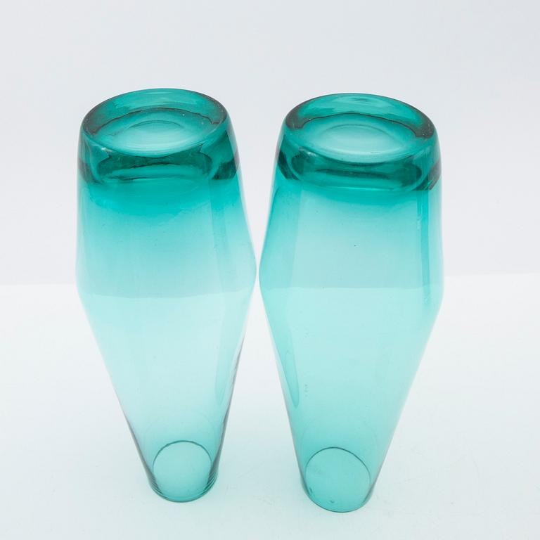 Tamara Aladin, Vases, 4 pcs, glass, Riihimäen Lasi, Finland, 1960s/70s.