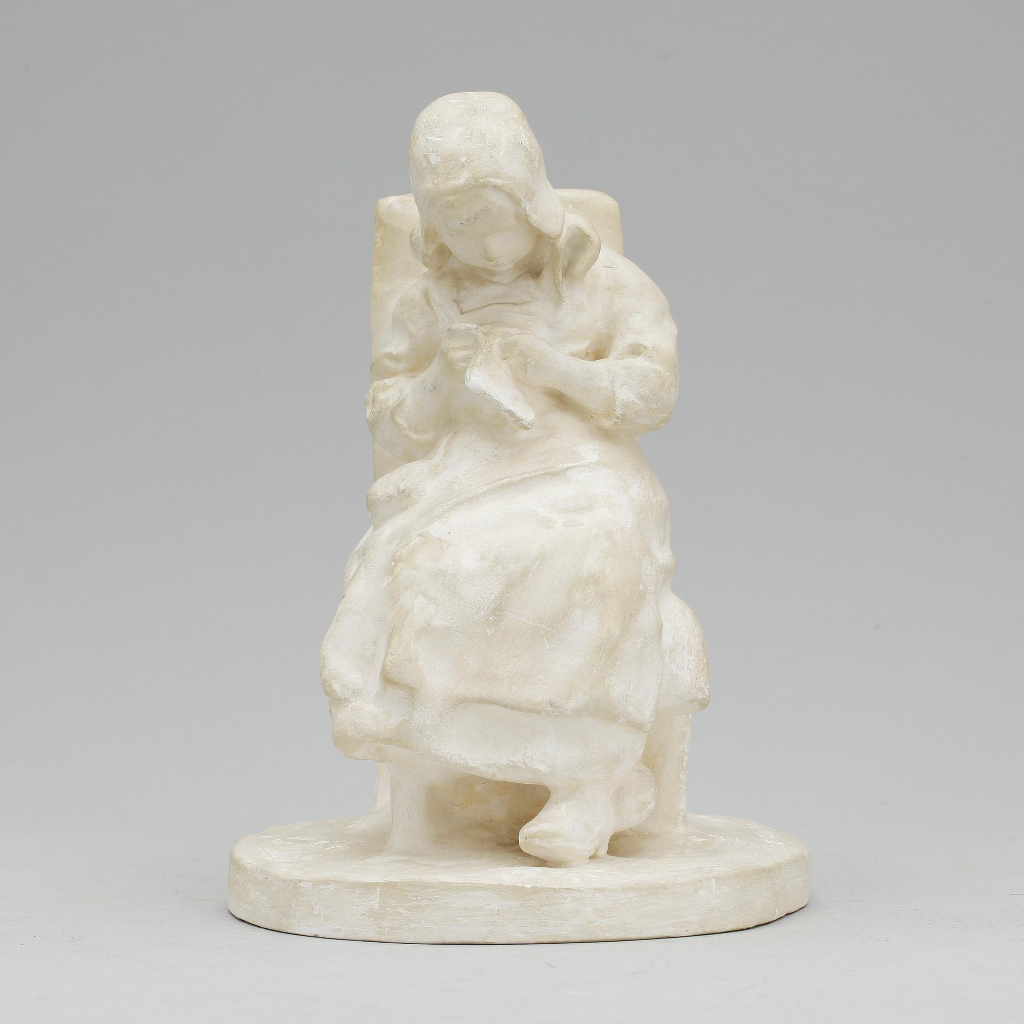 RUTH MILLES, skulptur, gips, signerad och daterad 1911.