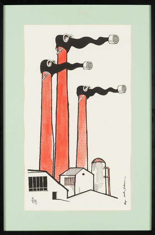 Hugo Hiibus, akvarell, signerad och daterad -78.