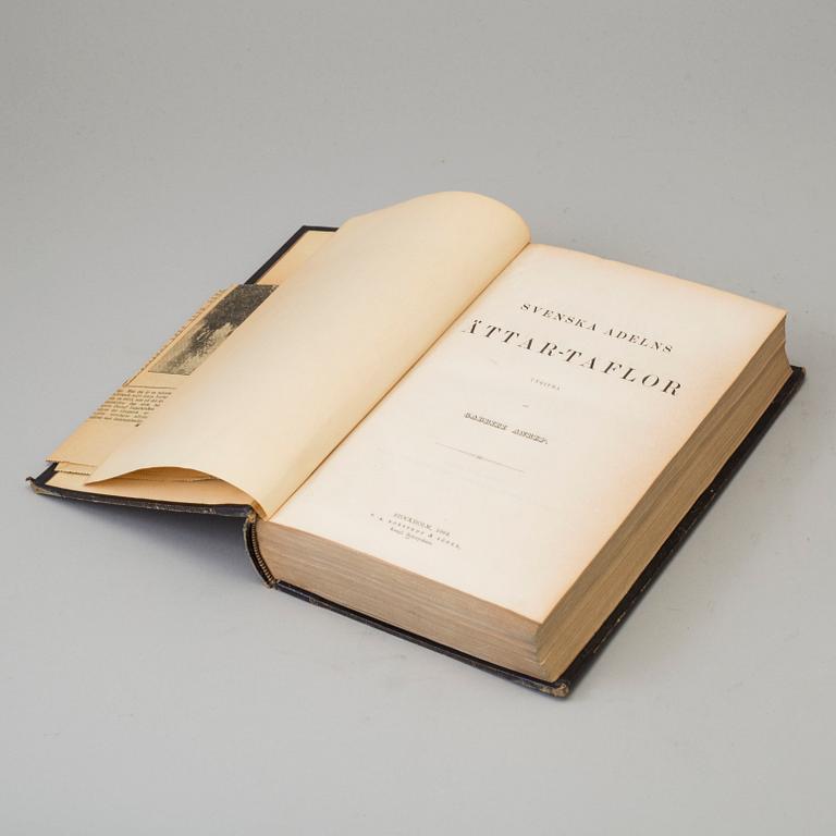 BOOKS, four volumes, 'Svenska Adelns Ättar-taflor', Gabriel Anrep, Norstedt, Stockholm, 1858-64.