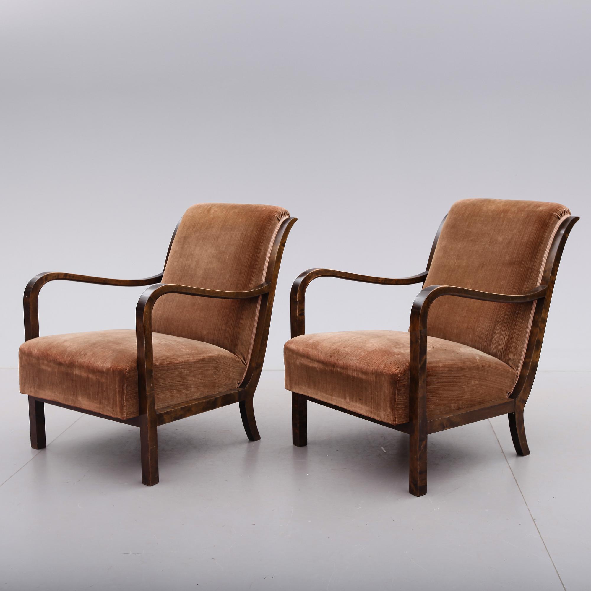 FÅTÖLJER, 1 par, art déco, 1930-tal.