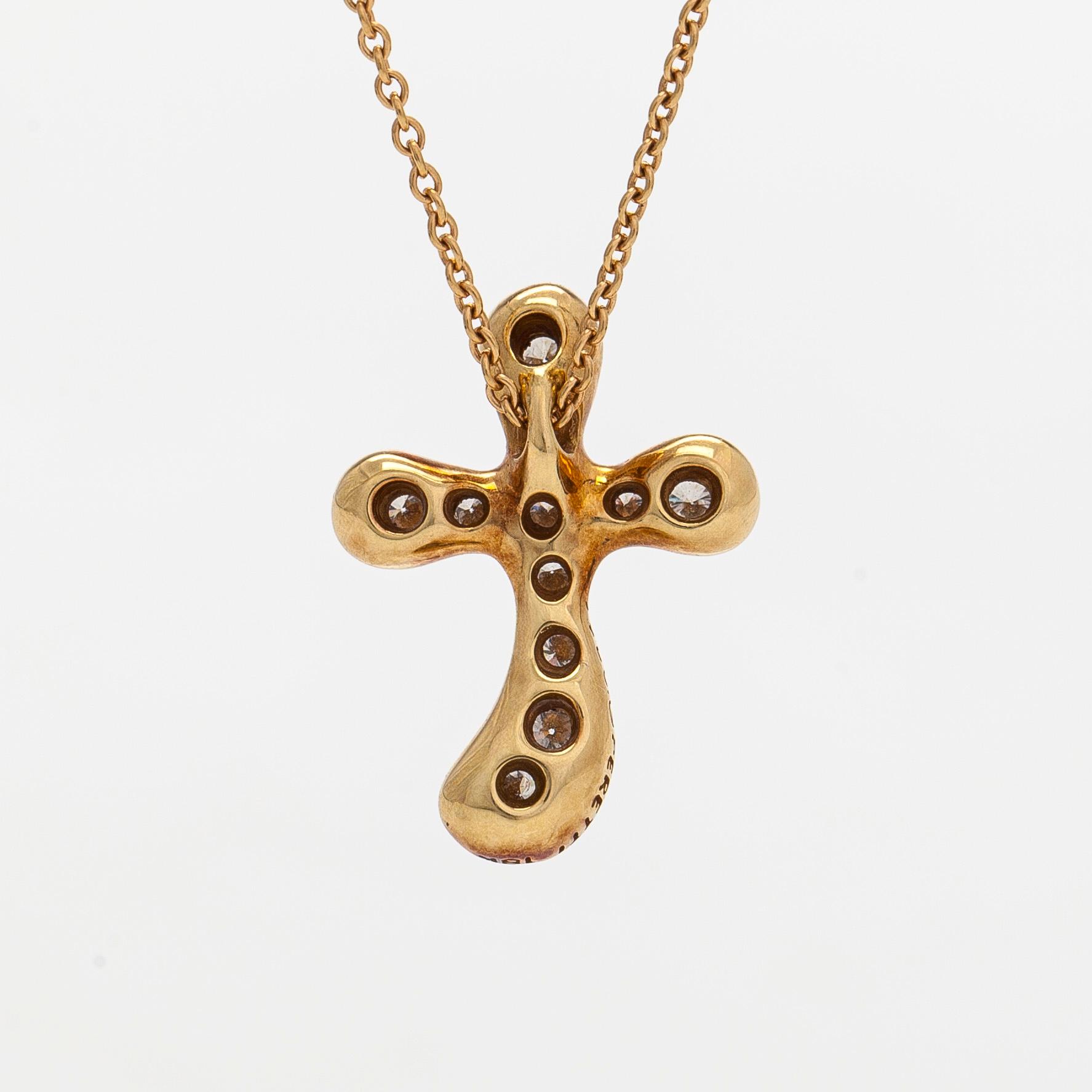 Tiffany & Co, Elsa Peretti, halsband, hänge "Etoile", 18K guld och diamanter.