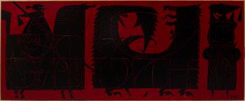 STIG LINDBERG, an enamel table top, Triva, Nordiska Kompaniet, circa 1960.