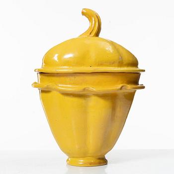 Allan Ebeling, skål med lock, och skålar, 2 st, glaserad keramik, Torshälla 1930-tal.