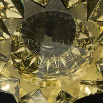 Aimo Okkolin, a 'Water Lily' bowl, signed Aimo Okkolin for Riihimäen Lasi Oy.