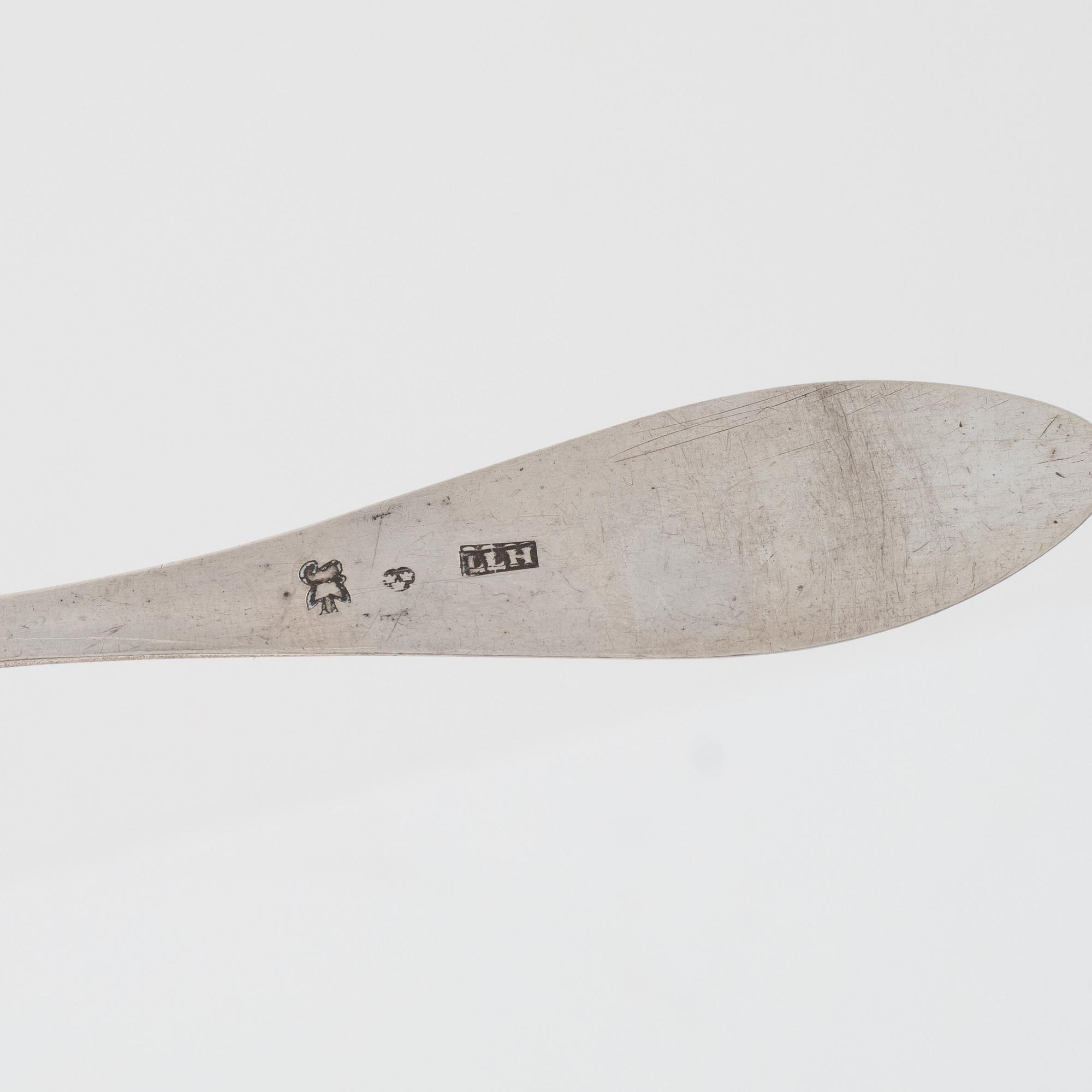 Twenty Swedish Silver Tea- and Coffee Spoons, 19th century.