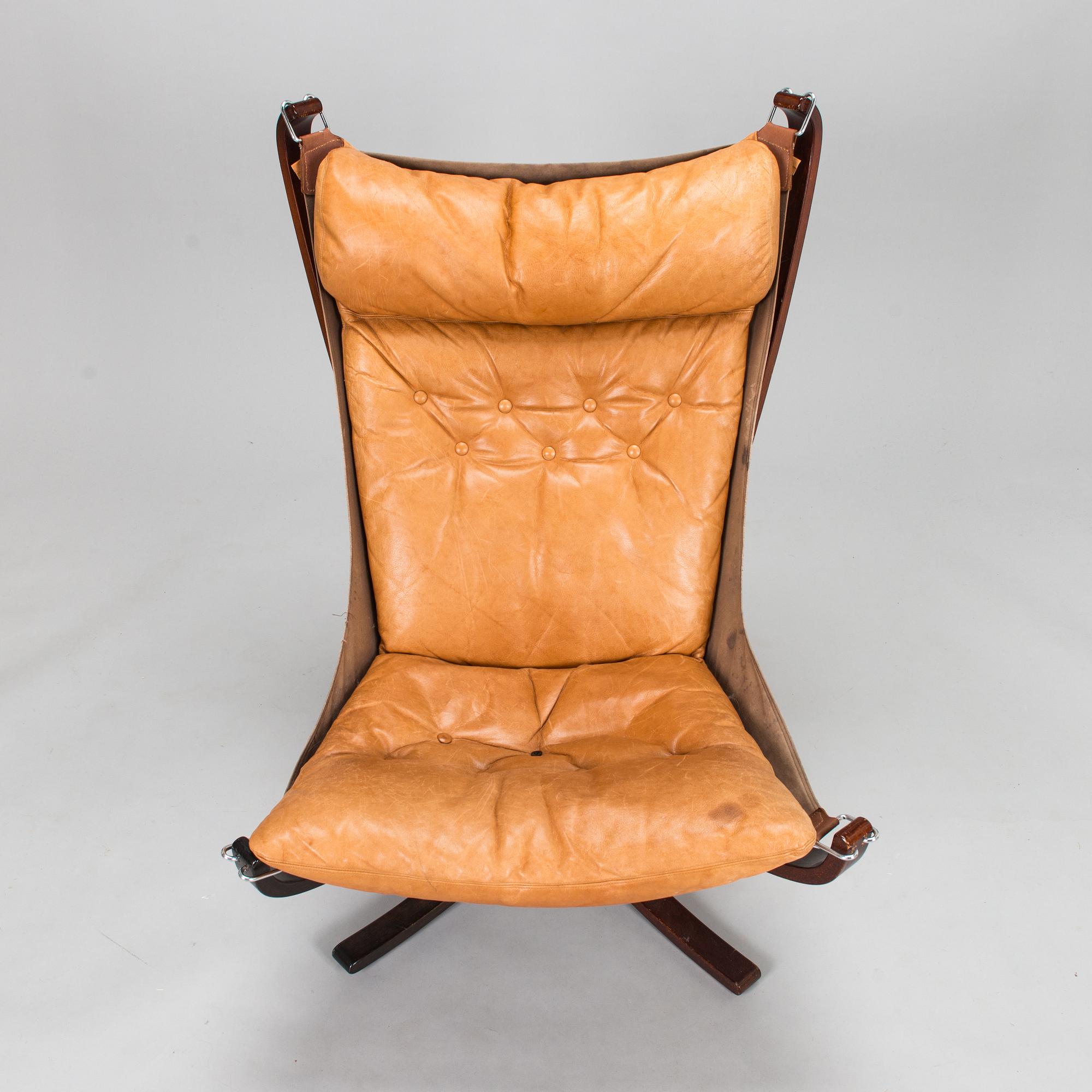 Sigurd Ressel, fåtölj, "Falcon chair", Vatne Möbler Norge 1970-tal.