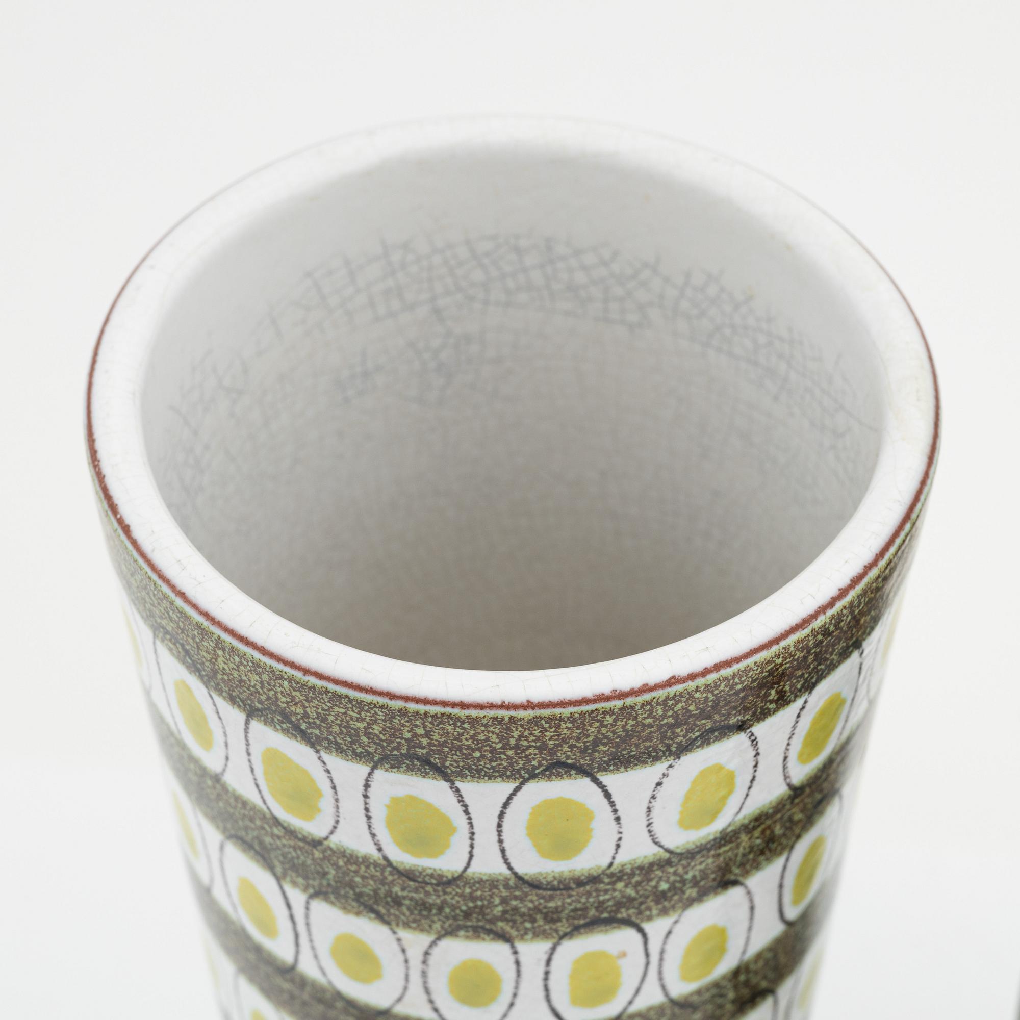 Stig Lindberg, vaser, 2 st, fajans, Gustavsberg Studio.