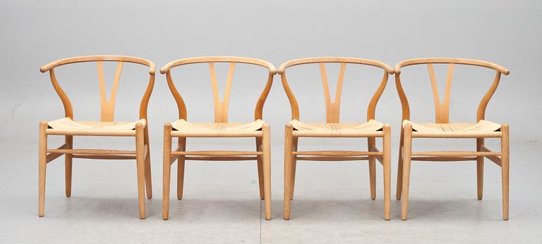 STOLAR, 4 st. Hans J Wegner "Y-stolen", för Carl Hansen, Danmark.
