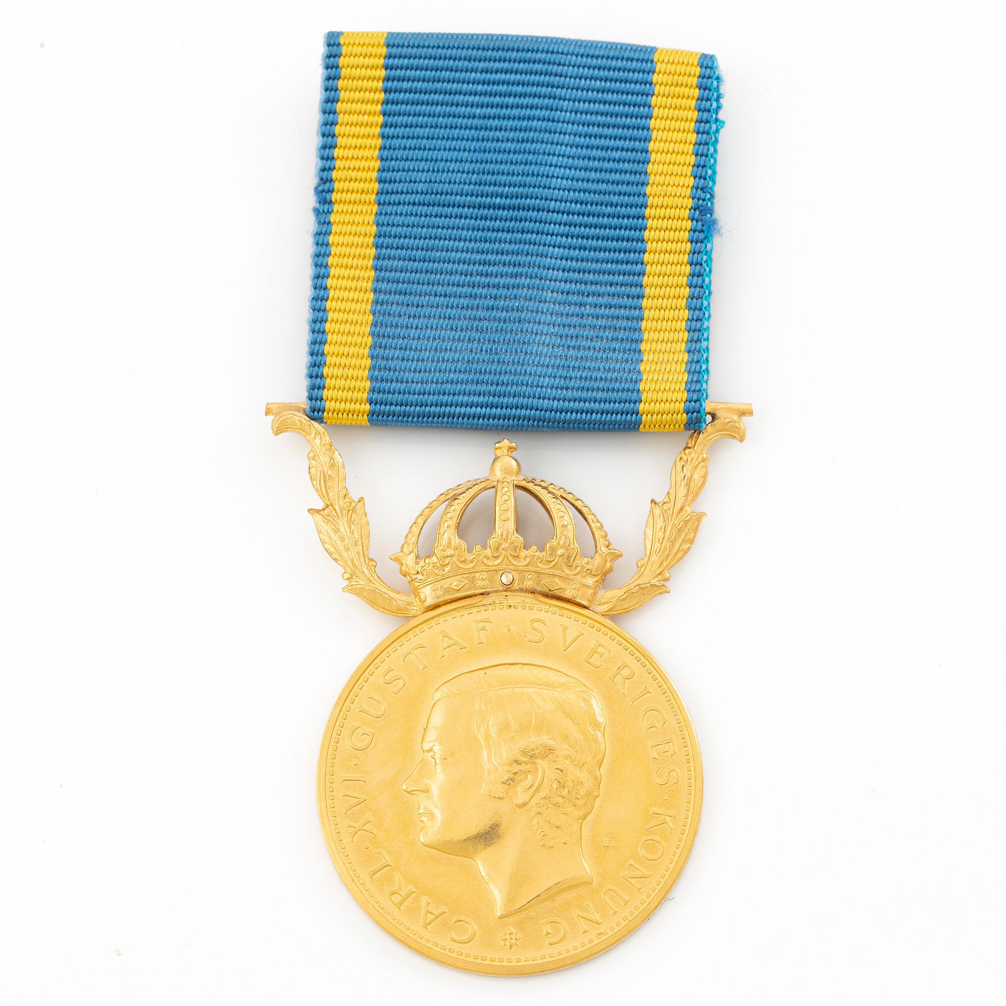 Medalj, Svergie, Carl XVI Gustav, guld, 18 K, 1989.