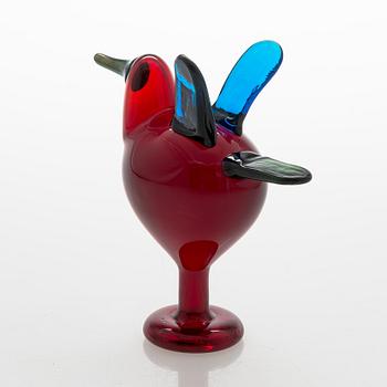 Oiva Toikka, Anniversary glass bird, Nuutajärvi 215 years, signed O. Toikka Nuutajärvi 1793-2008, numbered 1103/1215.